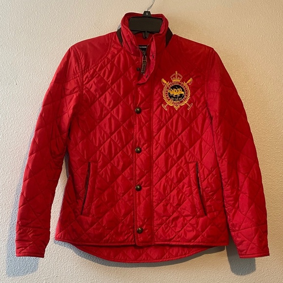 Lauren Ralph Lauren Crested Quilt Fleece Lined (Martin Red - Picture 2 of 8